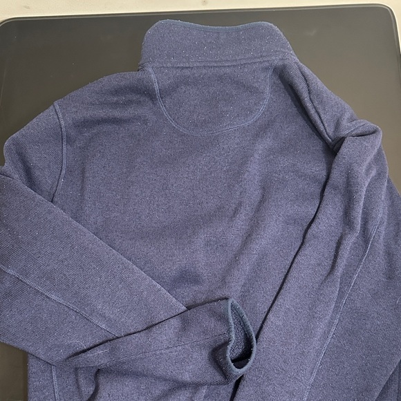 L.L. Bean Sweater Fleece Deep Blue Zip-Up Sweater Men’s size Large - Picture 6 of 7